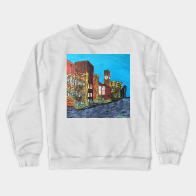 In Town - Newcastle Crewneck Sweatshirt by Margo Humphries Art
